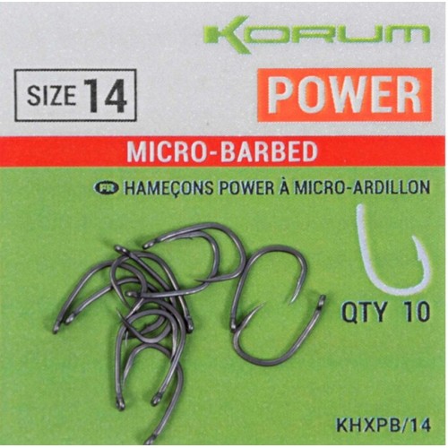 Korum Xpert Power Hooks Barbed talla 10 10unid