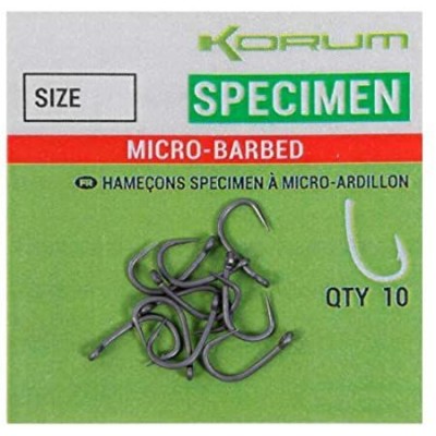 Korum Xpert Specimen Hooks Barbed talla 10  10unid