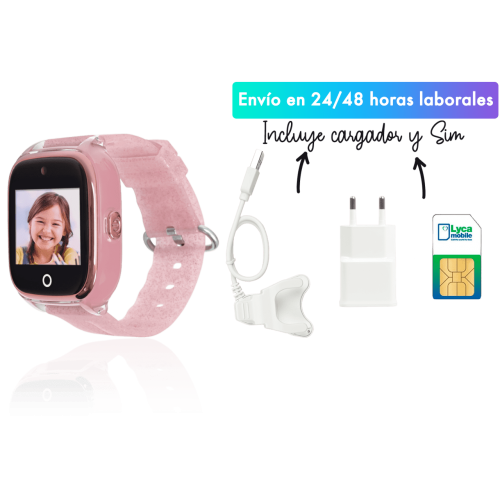 Save family Reloj con GPS Acuático con Camara para niños color rosa Glitter. Modelo Superior