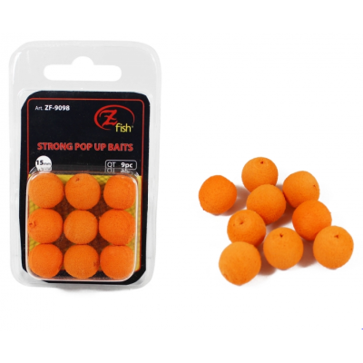 Zfish Foam Pop up Baits Naranja 15mm 9 UNIDS