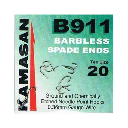 Kamasan B911 Barbless Spade Ends Nº12 sin muerte