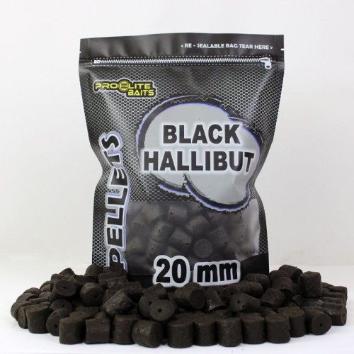 PROELITE BAITS BLACK HALLIBUT PELLETS 20mm Taladrados 900gr