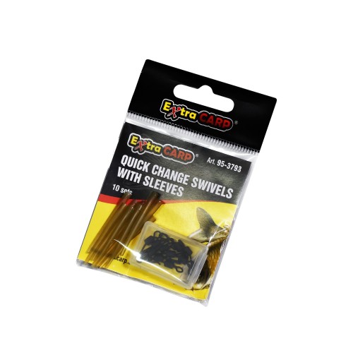 EXTRA CARP SWIVELS QUICK CHANGE WITH SLEEVES 10 PCS