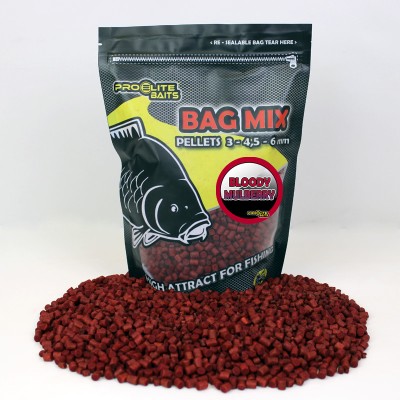 Pro Elite Baits Bag Mix Pellets 3-4,5-6mm Bloody Mulberry