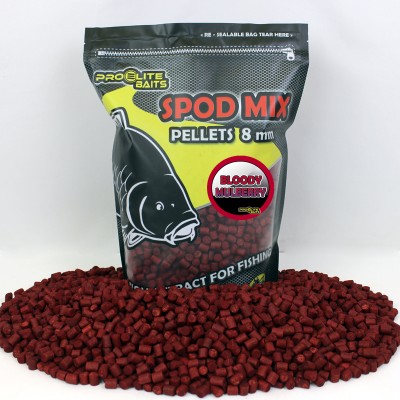 Pro elite Bloody Mulberry Spod Mix 8mm Pellets 1,8 Kgs