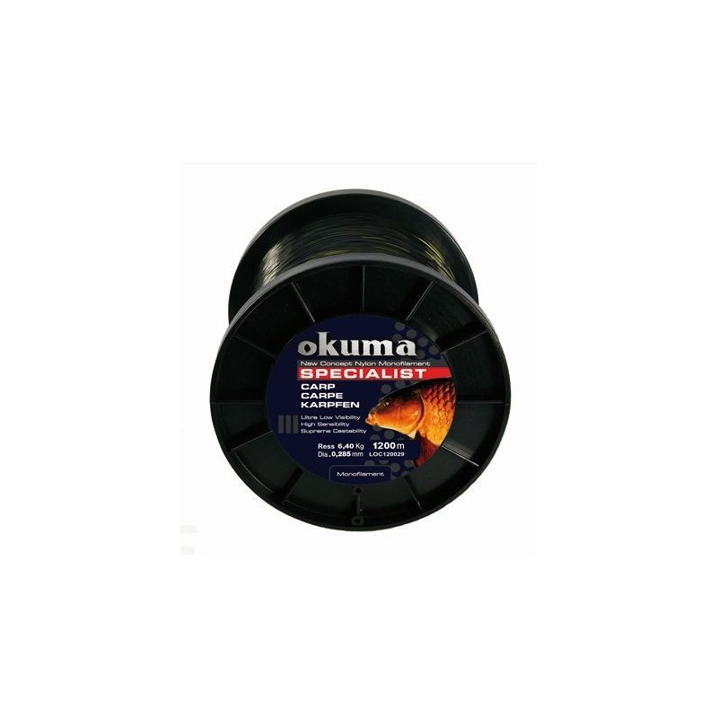 Okuma Nylon specialist carp 1200m 0.34mm 8.71kgkg Okuma Nylon specialist carp 1200m 0.34mm 8.71kgkg