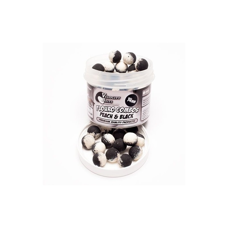 Velocity Combo Boilie Pop-ups 14mm Peach&black Velocity Combo Boilie Pop-ups 14mm Peach&black