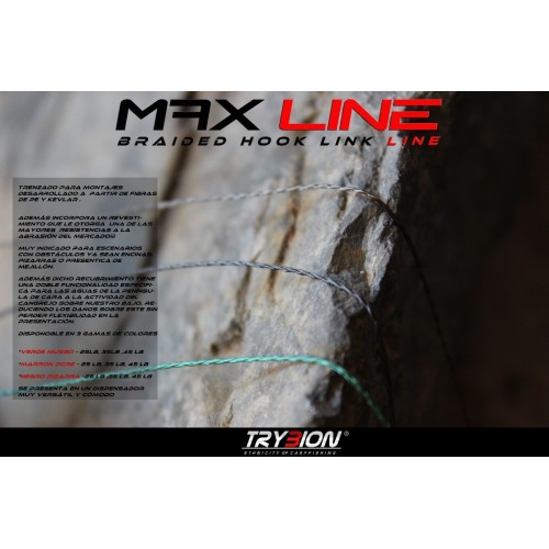 TRYBION MAX LINE trenzado anti-abrasion 25Lb 20 m Negro